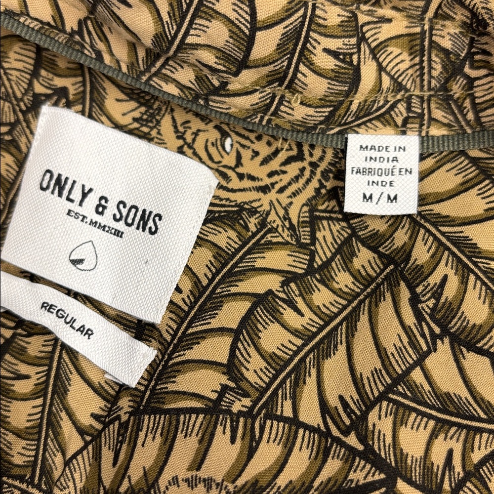 Only & Sons Button Down Leaf Pattern With Tigers,… - image 6
